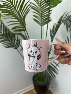 The aristrocats Pink Cat Ceramic Mug with Bow - Pets Cat